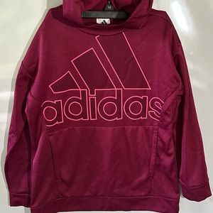 ADIDAS HOODIE, MAROON/PINK, SIZE XLT/TG/EG (16), WORN ONCE